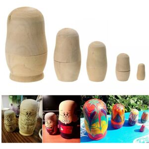 Unbranded 5pcs Diy Unpainted Blank Wooden Embryos Russian Nesting Toy Matryoshka Dolls Unbranded 5pcs Diy Unpainted Blank Wooden Embryos Russian Nesting Toy Matryoshka Dolls