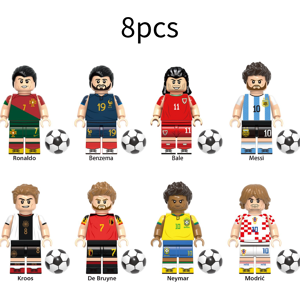 Unbranded (Style 1) Super 8pcs Soccer Star Building Block Toy Messi Ronaldo Mini Gift Doll Unbranded (Style 1) Super 8pcs Soccer Star Building Block Toy Messi Ronaldo Mini Gift Doll