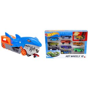 Hot Wheels Shark Chomp Transporter Playset with One 1:64 Scale Car for Kids 4 to Hot Wheels Shark Chomp Transporter Playset with One 1:64 Scale Car for Kids 4 to