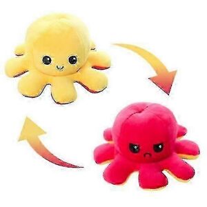 Unbranded (Red and yellow) Plush Octopus Reversible Cute Flip Soft Toy Gift Happy Sad Pink Unbranded (Red and yellow) Plush Octopus Reversible Cute Flip Soft Toy Gift Happy Sad Pink