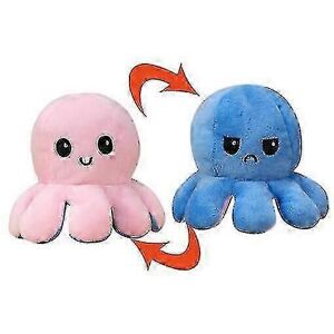 Unbranded (Dark blue pink) Plush Octopus Reversible Cute Flip Soft Toy Gift Happy Sad Pink Unbranded (Dark blue pink) Plush Octopus Reversible Cute Flip Soft Toy Gift Happy Sad Pink