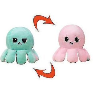 Unbranded (Light green light pink) Plush Octopus Reversible Cute Flip Soft Toy Gift Happy Unbranded (Light green light pink) Plush Octopus Reversible Cute Flip Soft Toy Gift Happy