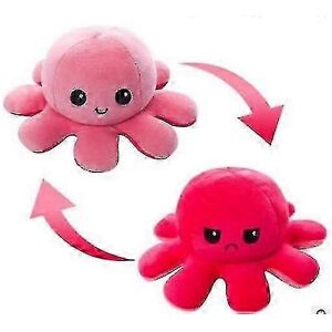 Unbranded (pink red) Plush Octopus Reversible Cute Flip Soft Toy Gift Happy Sad Pink Blue Unbranded (pink red) Plush Octopus Reversible Cute Flip Soft Toy Gift Happy Sad Pink Blue