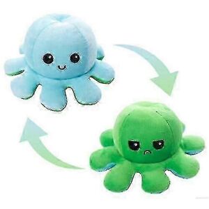 Unbranded (Green light blue) Plush Octopus Reversible Cute Flip Soft Toy Gift Happy Sad Pi Unbranded (Green light blue) Plush Octopus Reversible Cute Flip Soft Toy Gift Happy Sad Pi