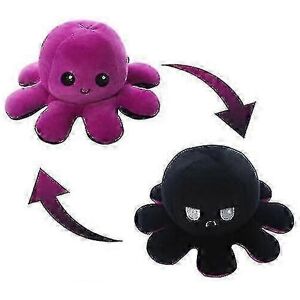 Unbranded (Purple black) Plush Octopus Reversible Cute Flip Soft Toy Gift Happy Sad Pink B Unbranded (Purple black) Plush Octopus Reversible Cute Flip Soft Toy Gift Happy Sad Pink B