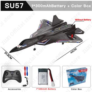 Maxpower (China, SU57 Black 1B Box) RC Plane SU35 2.4G With LED Lights Aircraft Remote Co Maxpower (China, SU57 Black 1B Box) RC Plane SU35 2.4G With LED Lights Aircraft Remote Co