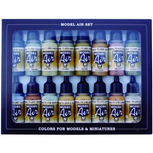 Acrylicos Vallejo "German WWII Europe & Africa" Model Air Set, 17 ml (Pack of 16 Acrylicos Vallejo "German WWII Europe & Africa" Model Air Set, 17 ml (Pack of 16