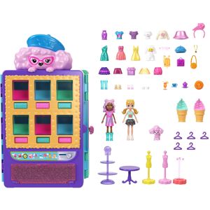 Polly Pocket Playset & 2 Dolls (3-inch), Candy Style Fashion Drop Vending Machin Polly Pocket Playset & 2 Dolls (3-inch), Candy Style Fashion Drop Vending Machin