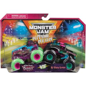 Monster Cable Jam Official Nitro Neon Son-uva Digger Vs. El Toro Loco 1:64 Scale Di Monster Cable Jam Official Nitro Neon Son-uva Digger Vs. El Toro Loco 1:64 Scale Di