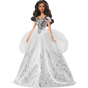 Barbie Signature 2021 Holiday Doll (12-inch Brunette Hair) in Silver Gown with Barbie Signature 2021 Holiday Doll (12-inch Brunette Hair) in Silver Gown with