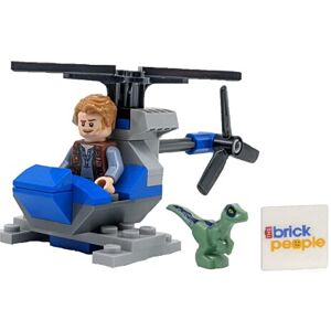 Lego Jurassic World: Owen with Helicopter and Baby Raptor Blue Lego Jurassic World: Owen with Helicopter and Baby Raptor Blue