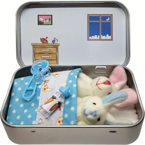 SRJ STAR (Blue, 10cm) Pocket Bunny in Tin Box Stuffed Rabbit Plush Gifts SRJ STAR (Blue, 10cm) Pocket Bunny in Tin Box Stuffed Rabbit Plush Gifts