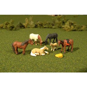 BACHMANN Scene Scapes Figures - HORSES (6pcs/pk) - O Scale BACHMANN Scene Scapes Figures - HORSES (6pcs/pk) - O Scale