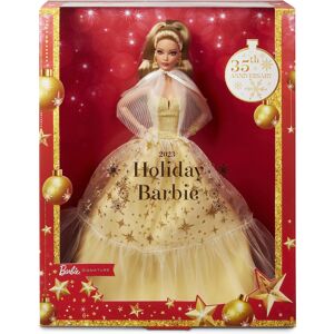 Barbie Signature Doll 2023 Holiday Collectible with Golden Gown & Light Brown H Barbie Signature Doll 2023 Holiday Collectible with Golden Gown & Light Brown H