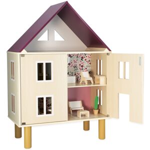 Janod - Twist Wooden Dollhouse - 11 Wood Accessories - Doll Furniture - Magnetic Janod - Twist Wooden Dollhouse - 11 Wood Accessories - Doll Furniture - Magnetic