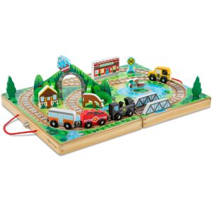 Melissa & Doug 17-Piece Wooden Take-Along Tabletop Railroad 3 Trains Truck Pl Melissa & Doug 17-Piece Wooden Take-Along Tabletop Railroad 3 Trains Truck Pl