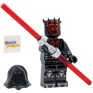Lego Star Wars: Darth Maul Minifigure with Metallic Silver Armor Hood Cape and Lego Star Wars: Darth Maul Minifigure with Metallic Silver Armor Hood Cape and