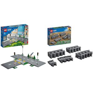 Lego 60205 City Tracks 20 Pieces Extention Accessory Set & 60304 City Road Plate Lego 60205 City Tracks 20 Pieces Extention Accessory Set & 60304 City Road Plate