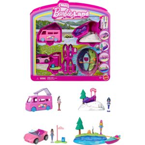 Barbie Mini BarbieLand 4-Pack Doll & Toy Vehicle Set with 4 1.5-inch Dolls & 4 I Barbie Mini BarbieLand 4-Pack Doll & Toy Vehicle Set with 4 1.5-inch Dolls & 4 I