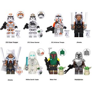 Bonxaif 8PCS Star Wars Yoda Fett Mandalorian Mini Figures Sets fits Lego Bonxaif 8PCS Star Wars Yoda Fett Mandalorian Mini Figures Sets fits Lego