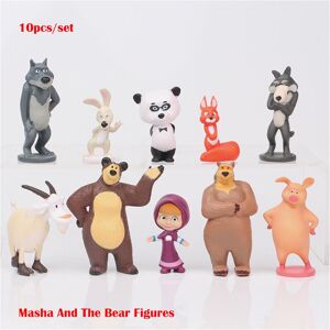 Unbranded Masha And 10pcs The Bear Action Figure Cute Doll Cake Topper Play Gift Set Toy Unbranded Masha And 10pcs The Bear Action Figure Cute Doll Cake Topper Play Gift Set Toy