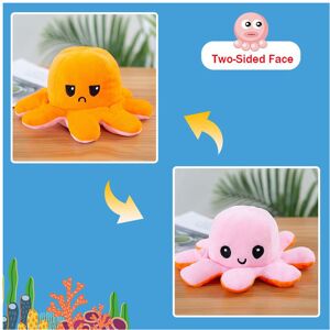 Unbranded (Pink+Orange, 30cm/11.8in) Flip Doublesided 203040cm Reversible Octopus Plush To Unbranded (Pink+Orange, 30cm/11.8in) Flip Doublesided 203040cm Reversible Octopus Plush To