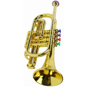 Unbranded Gold Kid Trumpet Toy with 4 Colored Keys Unbranded Gold Kid Trumpet Toy with 4 Colored Keys