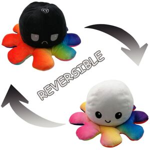 Unbranded (Black Rainbow +White Rainbow) Flip Reversible Doublesided Octopus Plush Toy Mar Unbranded (Black Rainbow +White Rainbow) Flip Reversible Doublesided Octopus Plush Toy Mar
