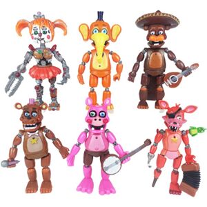 Unbranded (Pizza 6pcs) Set Fnaf Action Figure Security Breach Five Nights At Freddys Toy F Unbranded (Pizza 6pcs) Set Fnaf Action Figure Security Breach Five Nights At Freddys Toy F