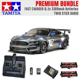TAMIYA RC 58664 Ford Mustang GT4 (TT-02) 1:10 Premium Stick Radio Bundle TAMIYA RC 58664 Ford Mustang GT4 (TT-02) 1:10 Premium Stick Radio Bundle