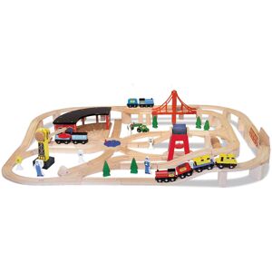 Melissa & Doug Wooden Railway Set, 130 Pieces - Wooden Train Set for Toddlers Ag Melissa & Doug Wooden Railway Set, 130 Pieces - Wooden Train Set for Toddlers Ag