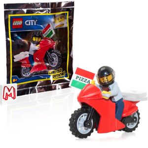 Lego City Minifigure - Pizza Delivery Guy on Motorcycle (Limited Edition) Lego City Minifigure - Pizza Delivery Guy on Motorcycle (Limited Edition)