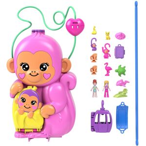 Polly Pocket Dolls & Playset with Pets & 13 Accessories, 2-in-1 Momma Monkey & B Polly Pocket Dolls & Playset with Pets & 13 Accessories, 2-in-1 Momma Monkey & B