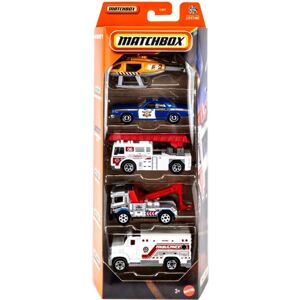 Hot Wheels Matchbox MBX Rescue V 5 Pack [Rescue Helicopter, 1978 Dodge Monaco Police, Flame Hot Wheels Matchbox MBX Rescue V 5 Pack [Rescue Helicopter, 1978 Dodge Monaco Police, Flame