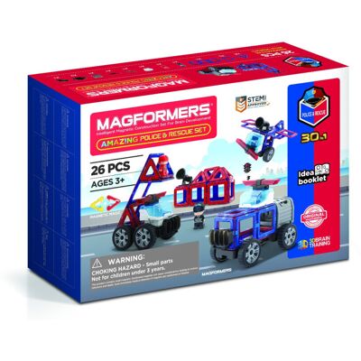 Magformers Police Rescue Set - Construction Toy for Ages 3+ Magformers Police Rescue Set - Construction Toy for Ages 3+