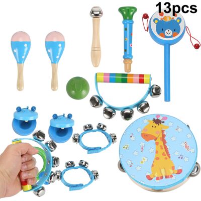 Unbranded (Blue) Wooden Musical Rhythm Percussion Instruments Set Unbranded (Blue) Wooden Musical Rhythm Percussion Instruments Set