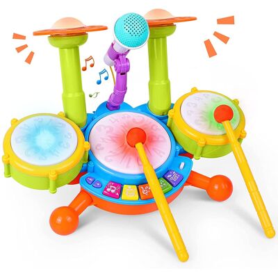 Unbranded Kids Electric Drum Kit Baby Musical Instruments with Microphone Toys Gifts Unbranded Kids Electric Drum Kit Baby Musical Instruments with Microphone Toys Gifts