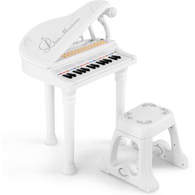 Casart 31 Keys Kids Piano Keyboard Electronic Piano Play w/Stool & Microphone Casart 31 Keys Kids Piano Keyboard Electronic Piano Play w/Stool & Microphone