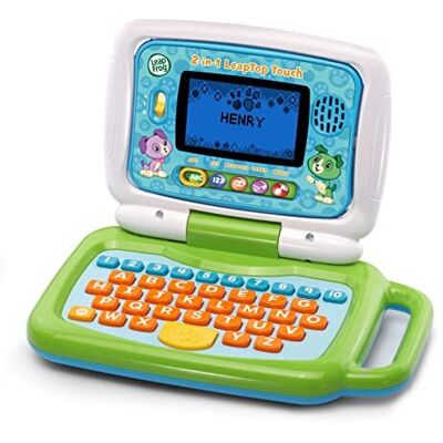 VTech LeapFrog 2 in 1 LeapTop Touch Laptop, Green, Learning Tablet for Kids with 10 Mo VTech LeapFrog 2 in 1 LeapTop Touch Laptop, Green, Learning Tablet for Kids with 10 Mo