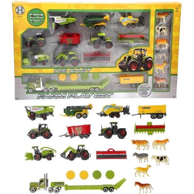 A to Z - 18 Piece Diecast Tractor - Farm - Vehicles - Toy Set A to Z - 18 Piece Diecast Tractor - Farm - Vehicles - Toy Set