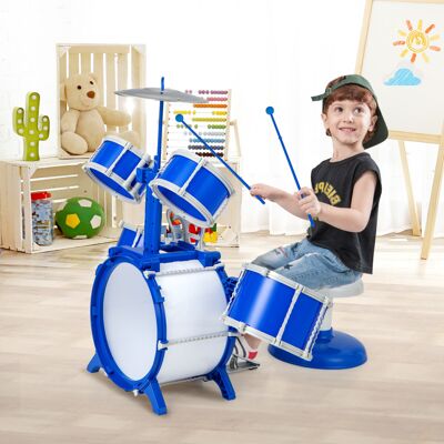 Casart Children's Drum Kit with Stool Bass Drum Play Set Musical Instrument Toy Casart Children's Drum Kit with Stool Bass Drum Play Set Musical Instrument Toy