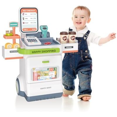 deAO Toys Cash Register Playset for Kids,47PCS Kids Store Supermarket Playset Pretend Play deAO Toys Cash Register Playset for Kids,47PCS Kids Store Supermarket Playset Pretend Play