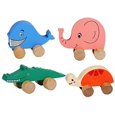 Toys of Wood Oxford TOWO Wooden Cars for Toddlers - Animals on Wheels - Vehicles Sensory Grasping Mo Toys of Wood Oxford TOWO Wooden Cars for Toddlers - Animals on Wheels - Vehicles Sensory Grasping Mo