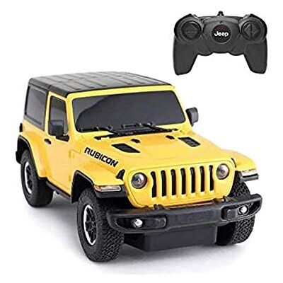 Rastar Jeep Wrangler JL 1:24 RC Toy Car, Remote Control Car, yellow, for Kids Girls Tod Rastar Jeep Wrangler JL 1:24 RC Toy Car, Remote Control Car, yellow, for Kids Girls Tod