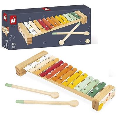 Janod - Sunshine Metal and Wood Xylophone - Children's Musical Instrument - Pret Janod - Sunshine Metal and Wood Xylophone - Children's Musical Instrument - Pret
