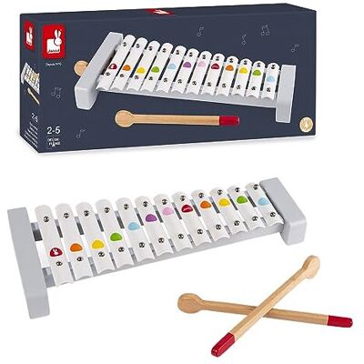 Janod - Confetti Wooden and Metal Xylo - Pretend Play and Musical Awakening Toy Janod - Confetti Wooden and Metal Xylo - Pretend Play and Musical Awakening Toy
