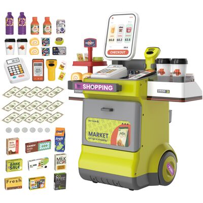 Unbranded (green) 47PCS Supermarket Cash Register Playset Grocery Game Play Food Toy Unbranded (green) 47PCS Supermarket Cash Register Playset Grocery Game Play Food Toy
