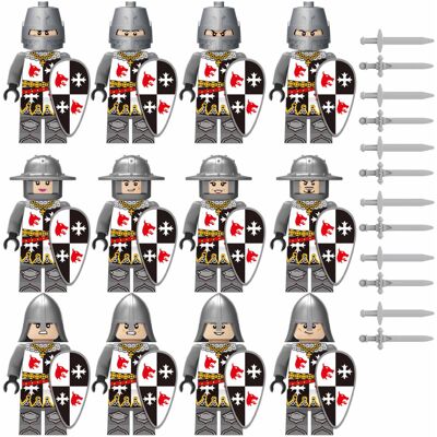Bonxaif (12PCS Medieval Knights-E) 84PCS Medieval Knights Military dragon soldiers build Bonxaif (12PCS Medieval Knights-E) 84PCS Medieval Knights Military dragon soldiers build