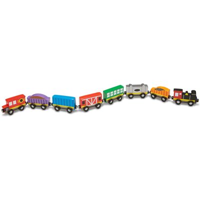 Melissa & Doug - Wooden Magnetic Train Cars - Educational - 8 Piece - toy Melissa & Doug - Wooden Magnetic Train Cars - Educational - 8 Piece - toy