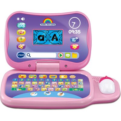 VTech Toddler Tech Laptop, Pink Interactive Educational Computer Toy, 20 Games f VTech Toddler Tech Laptop, Pink Interactive Educational Computer Toy, 20 Games f